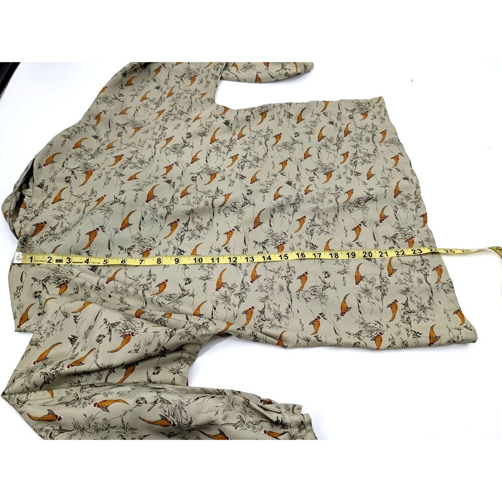 Vintage Weathervane Pheasant Bird Print Silky Blouse - Picture 8 of 10